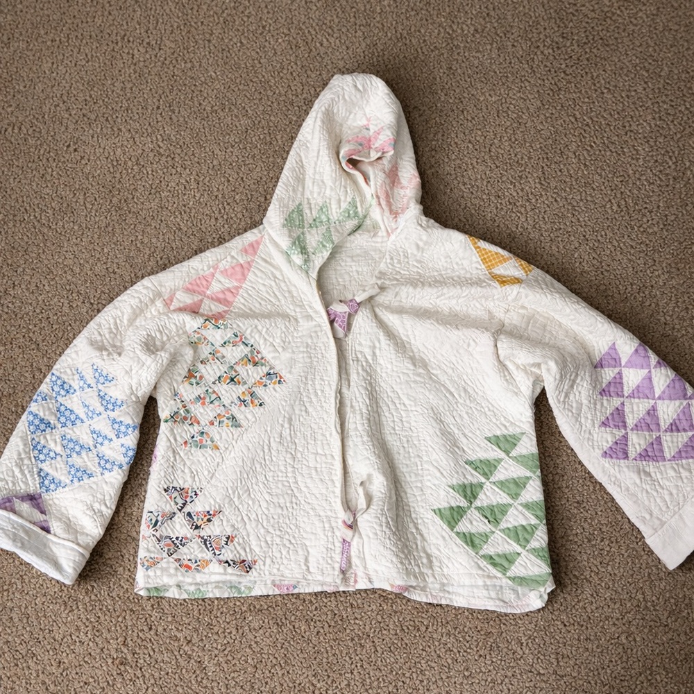 Colorful Patchwork Hooded Jacket - image 1